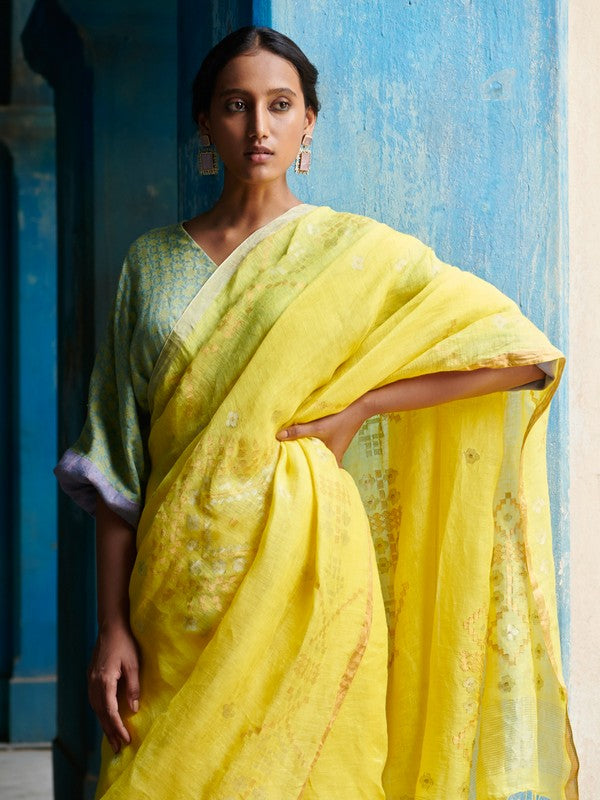 ALPA'  Jamdani Linen Handloom Sari