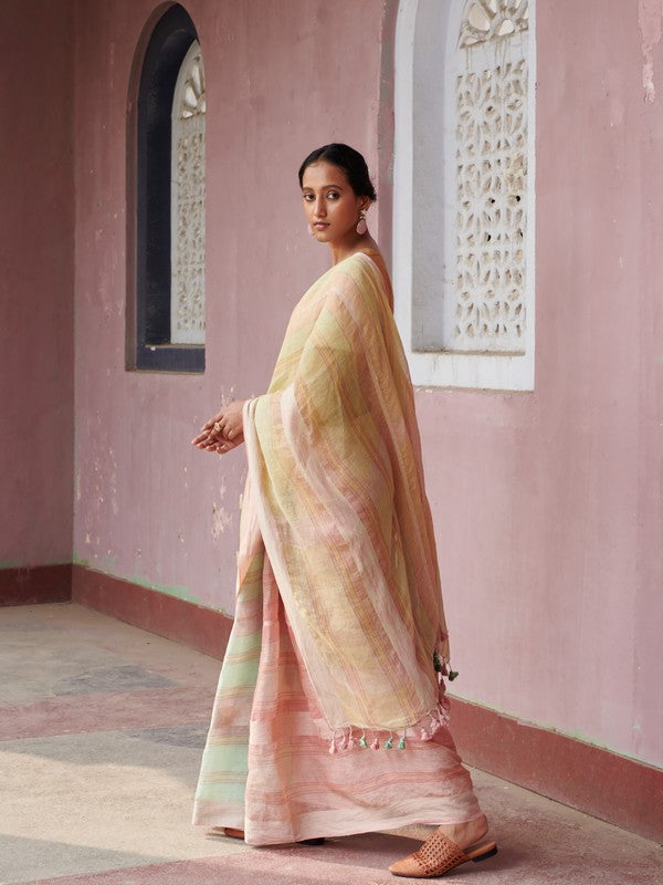 RANI'  Linen Handloom Sari