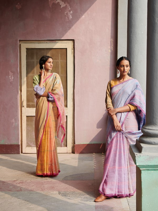 ARTI'  Jamdani Linen Handloom Sari