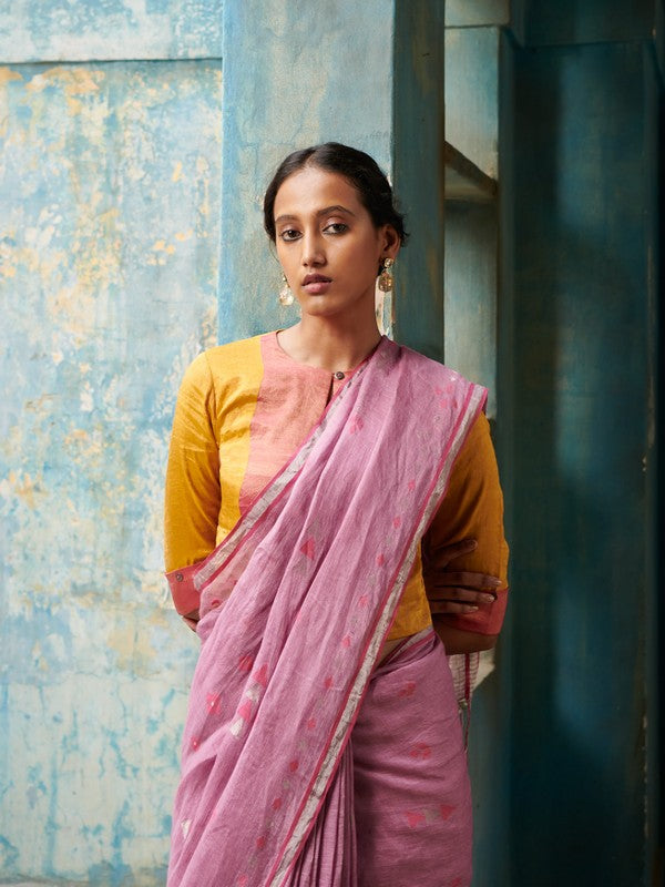 MASUMA'  Jamdani Linen Handloom Sari