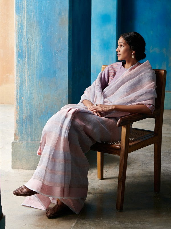 SHASHI'  Linen Handloom Sari