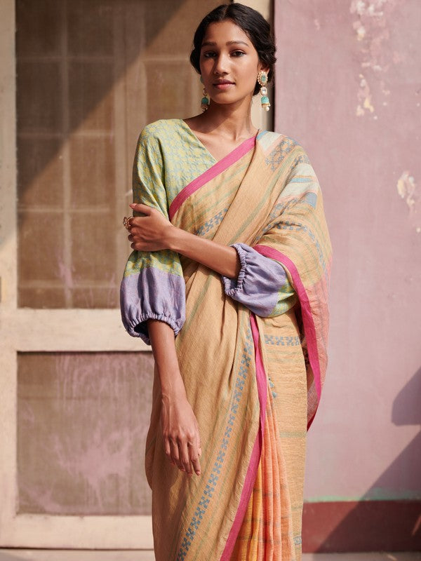 SAKSHI'  Linen Handloom Sari