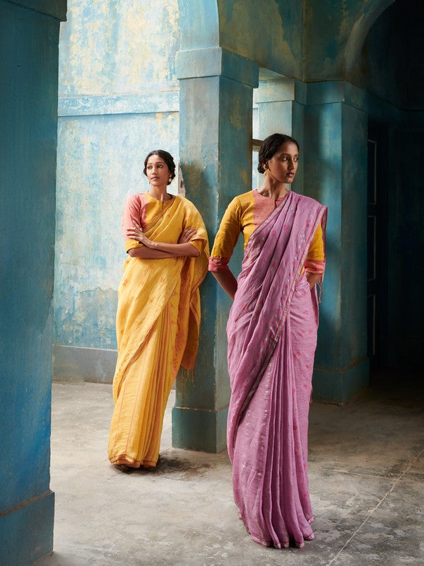 MASUMA'  Jamdani Linen Handloom Sari