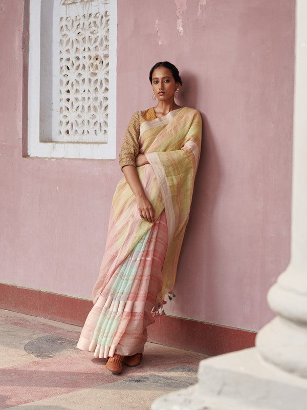 RANI'  Linen Handloom Sari