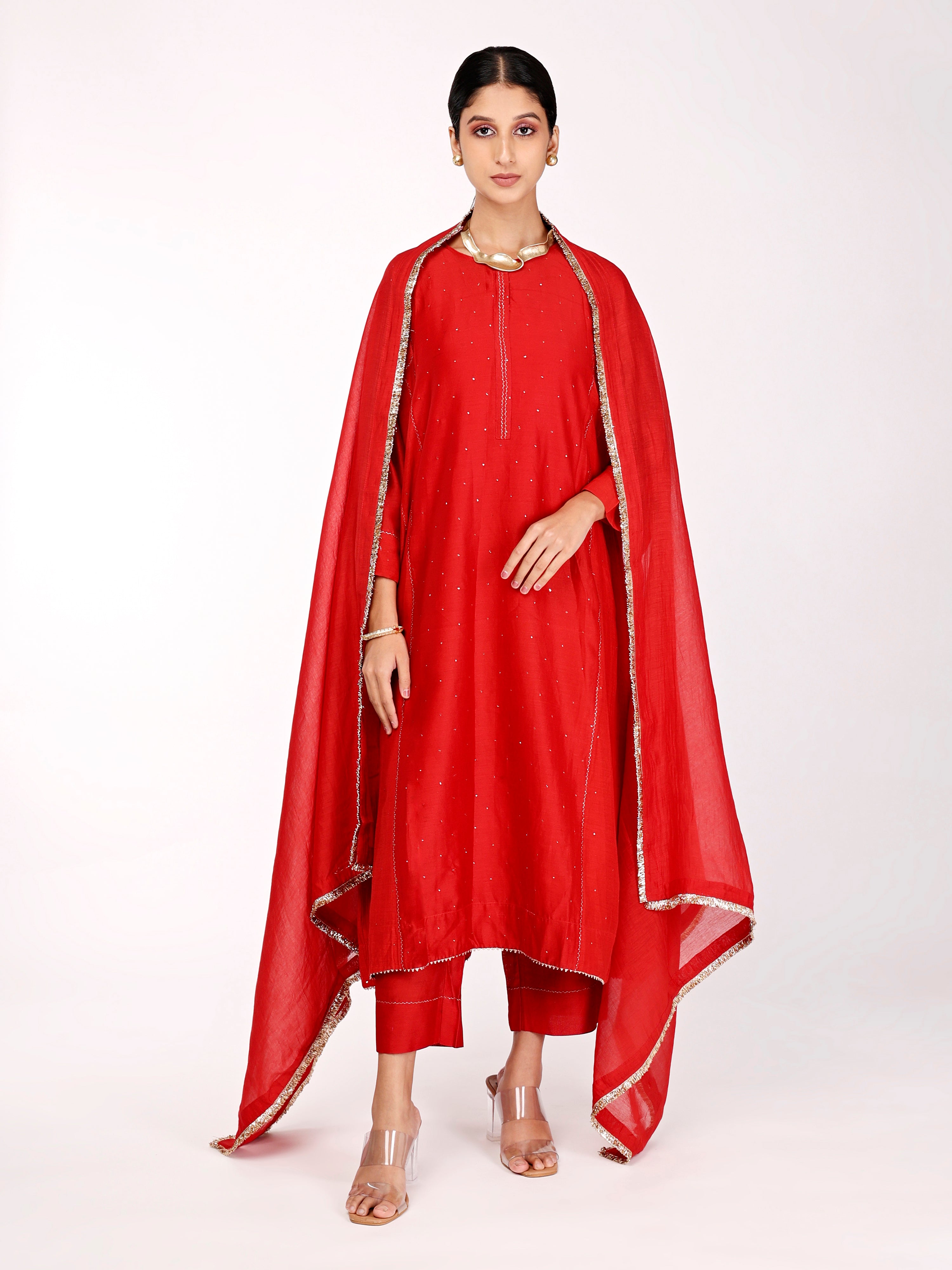 Red Kurta Set