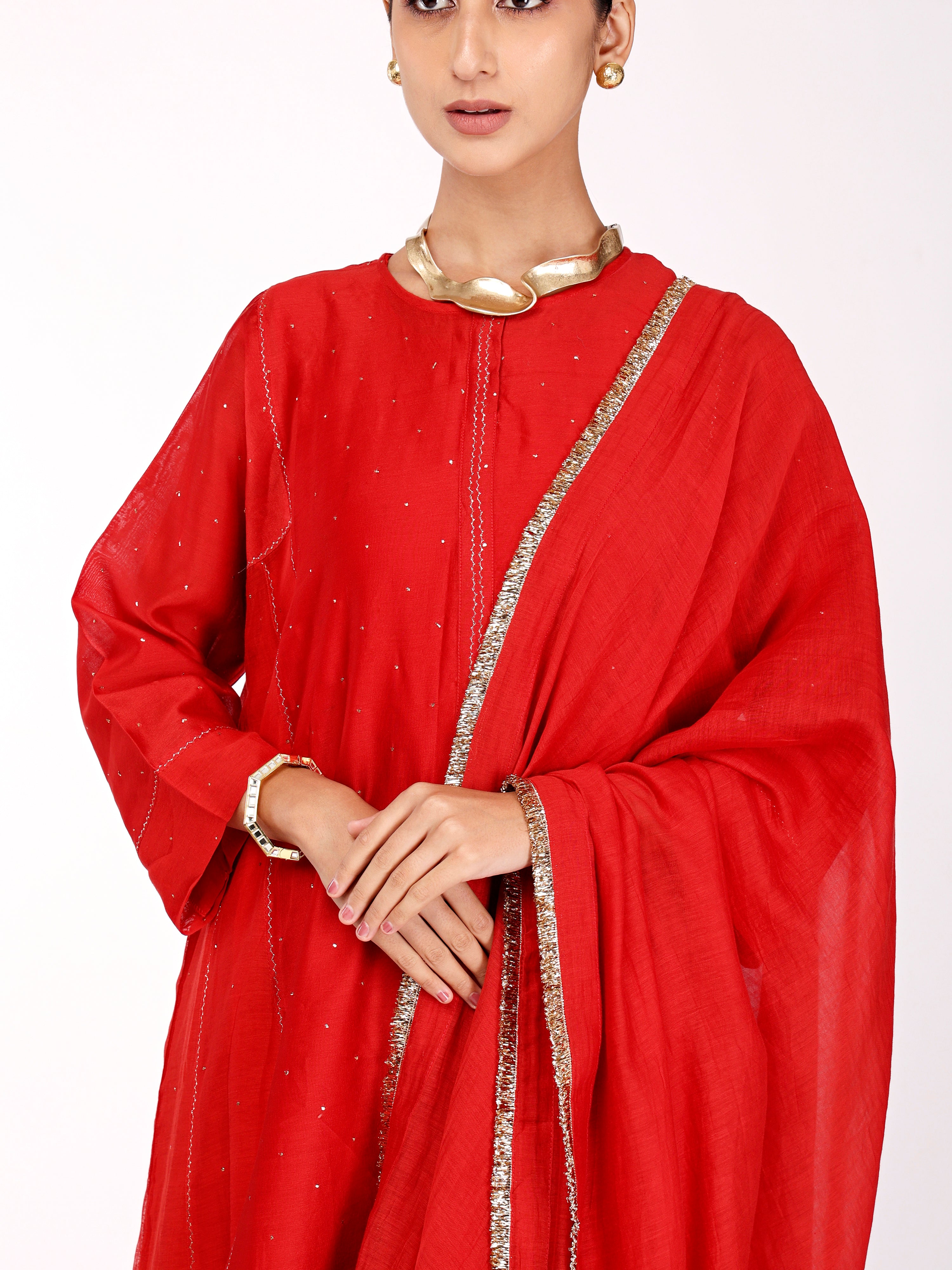 Red Kurta Set