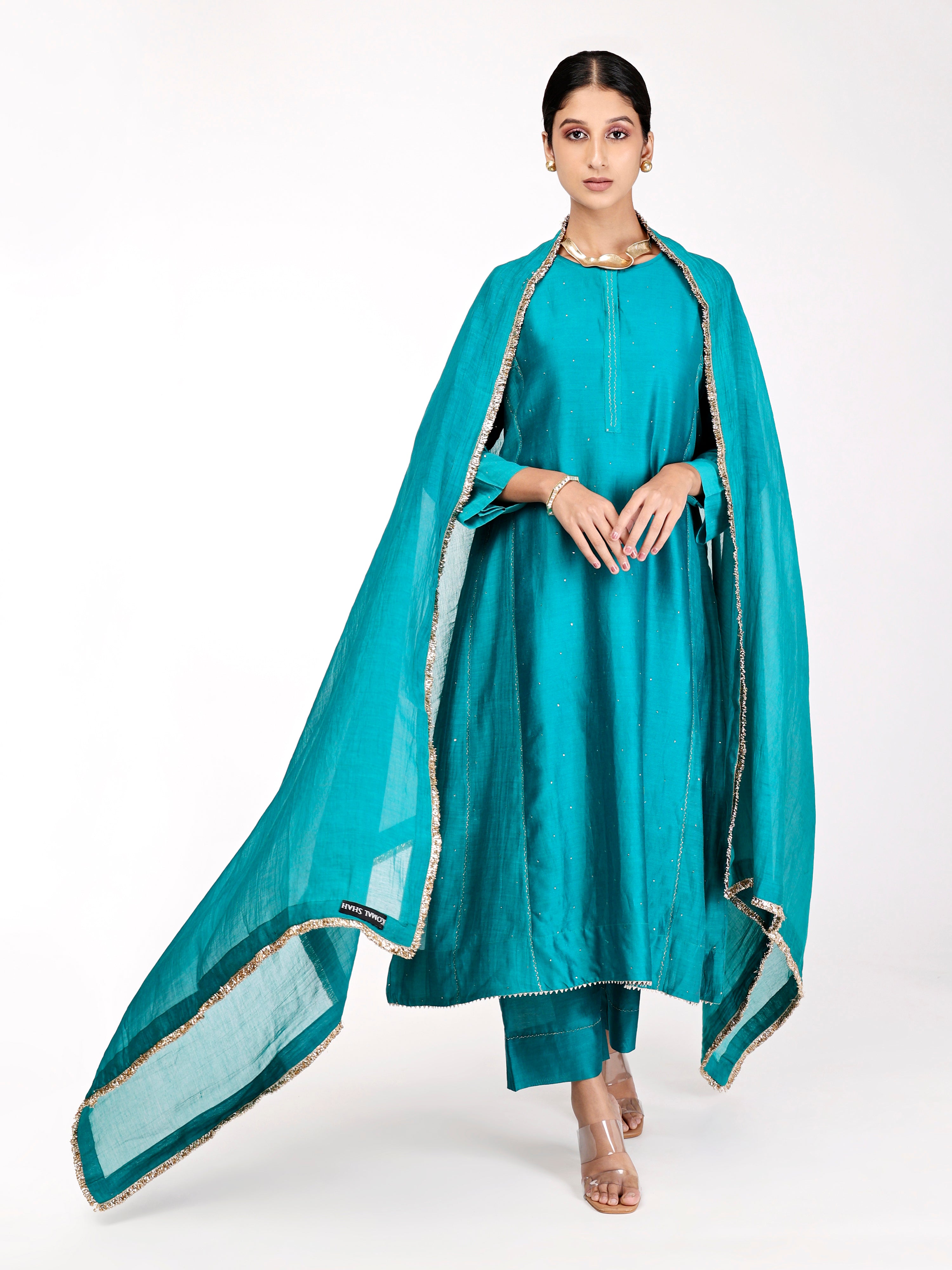 Blue Green Kurta Set