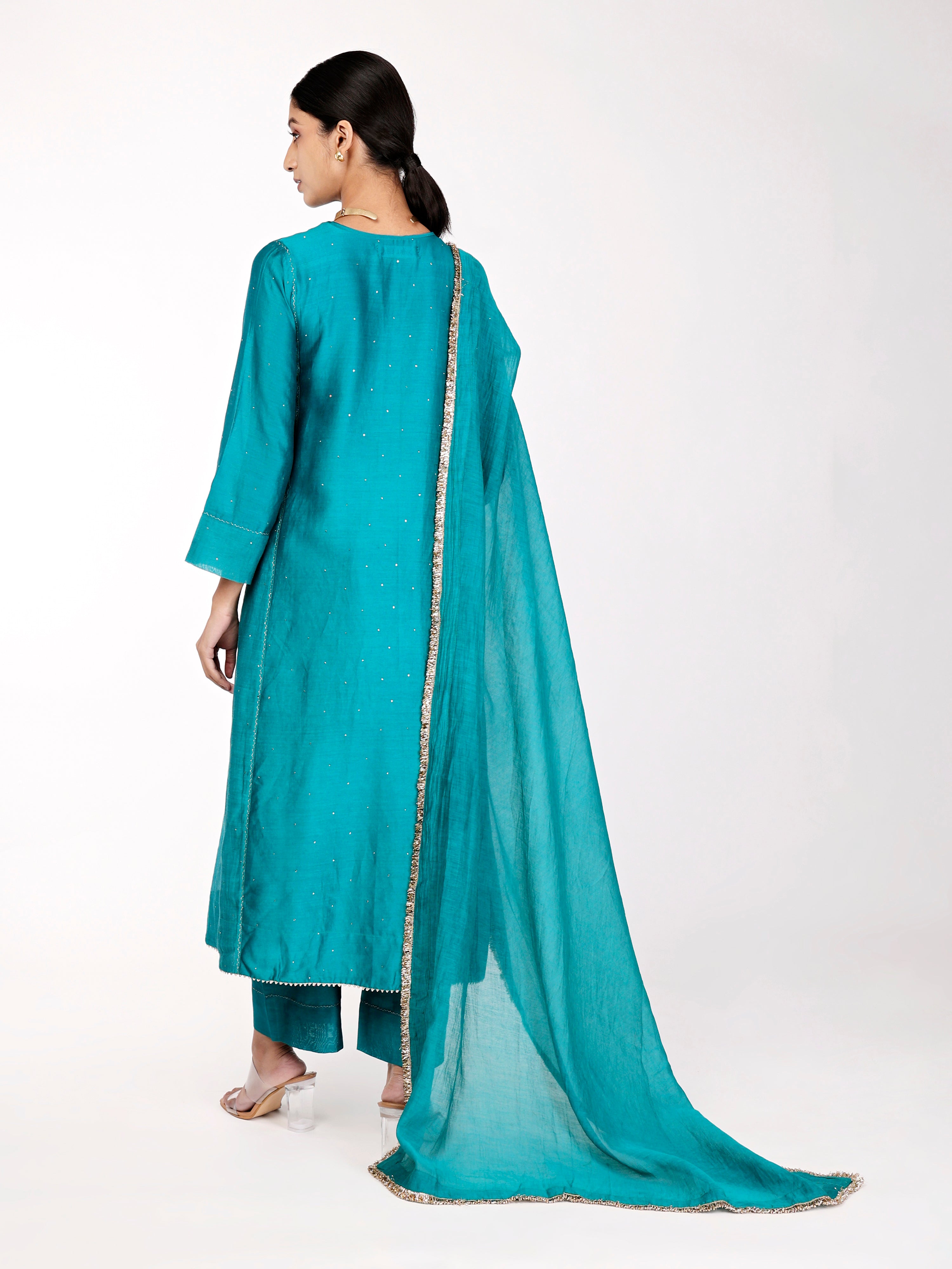 Blue Green Kurta Set