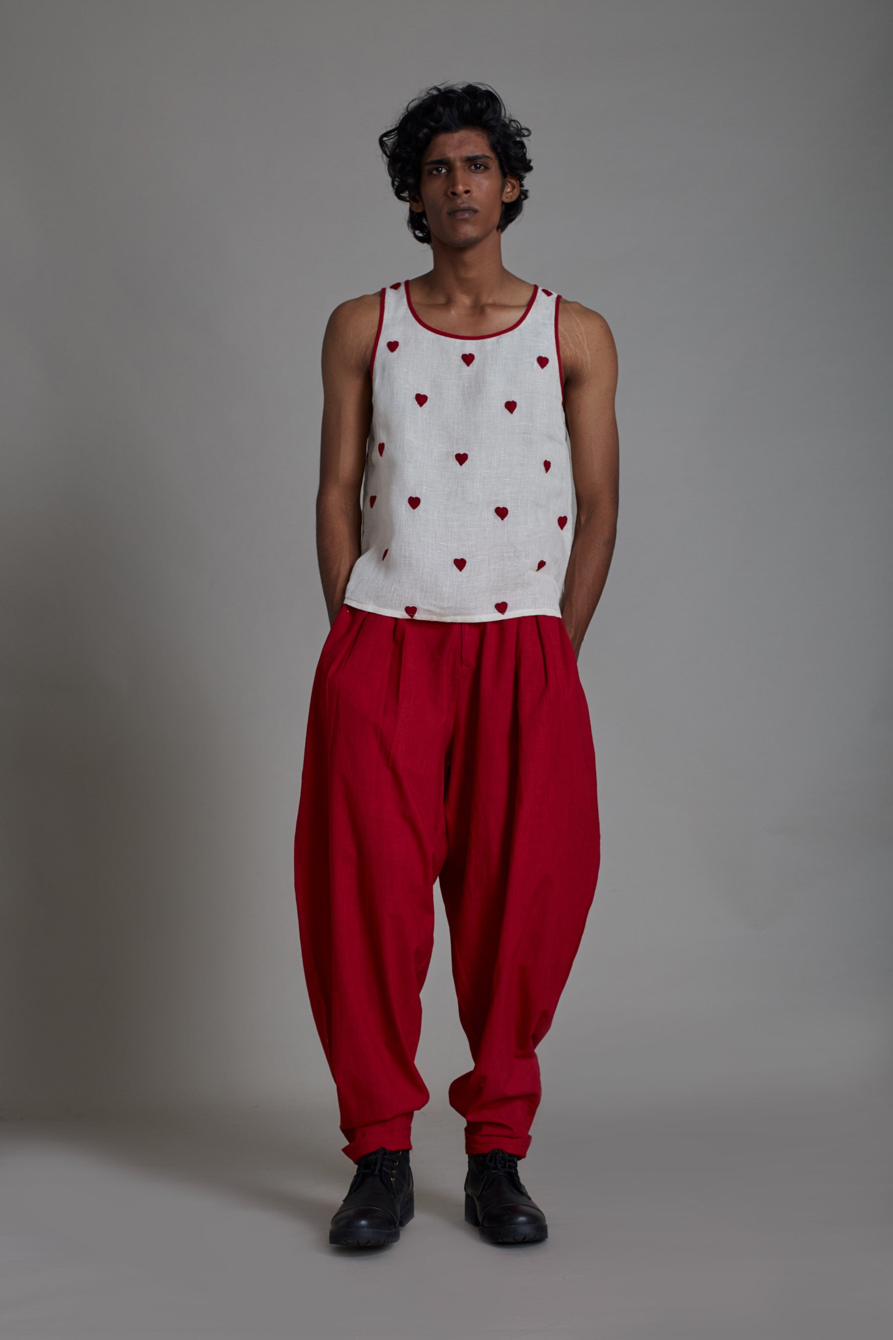 Men's Linen Tank Top-Hearts