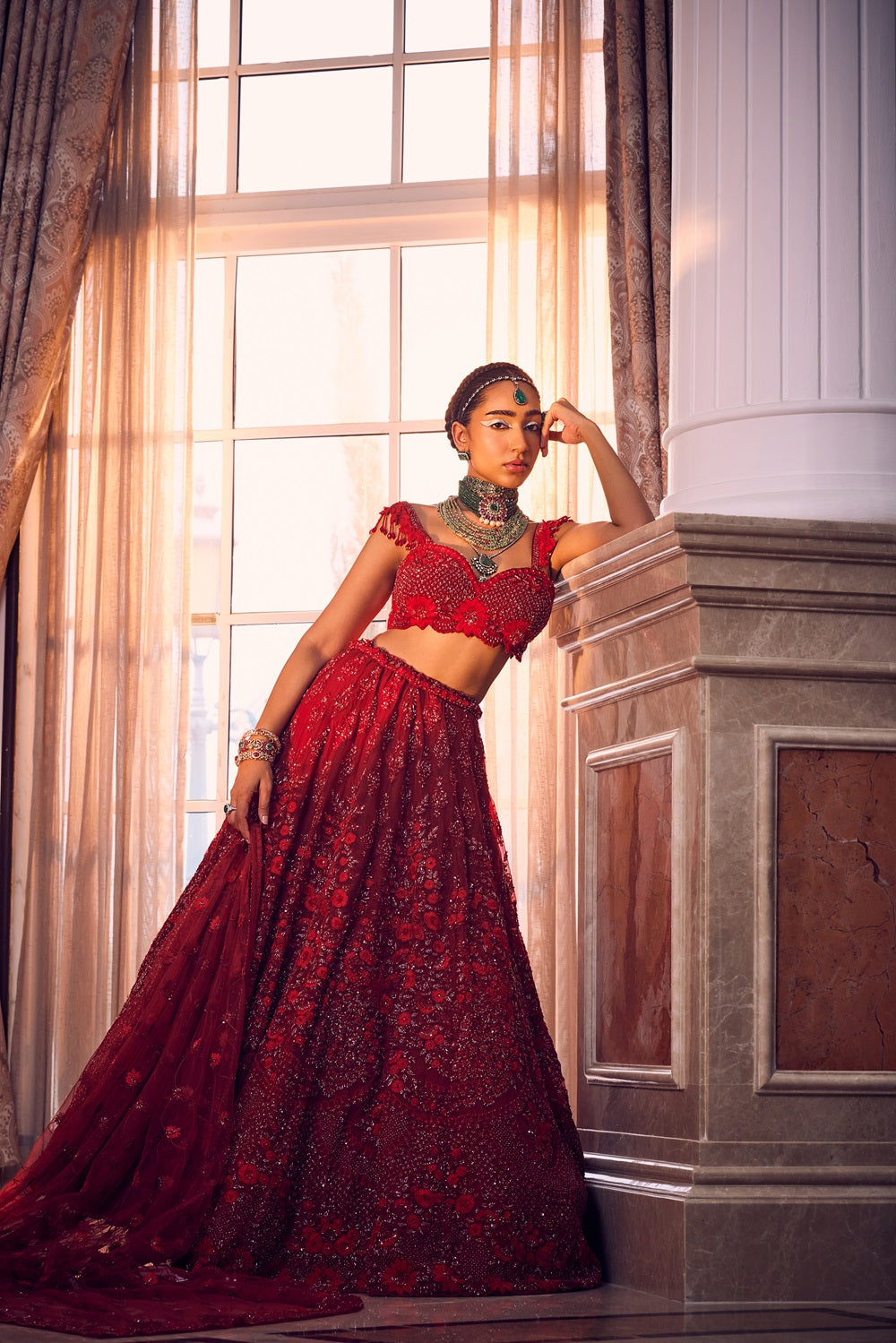 MERLIN ROSE LEHENGA