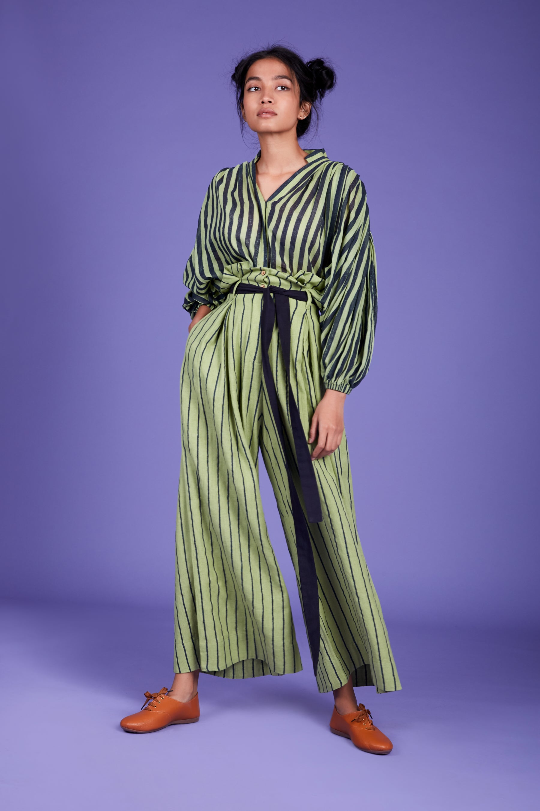 MATI BAHA SHIRT AND PANT SET- GREEN