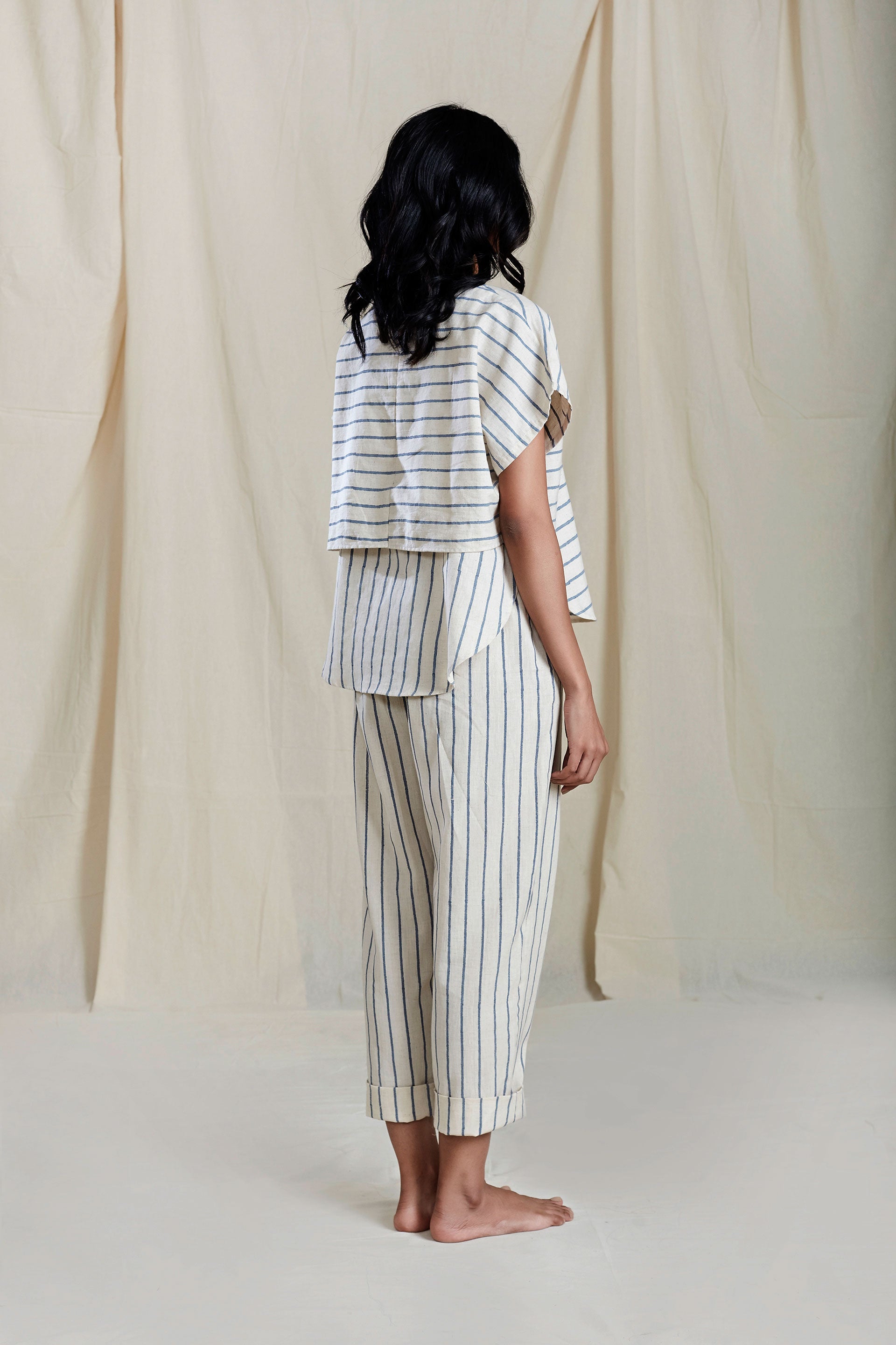 OATMEAL SE THIN STRIPE PANTS