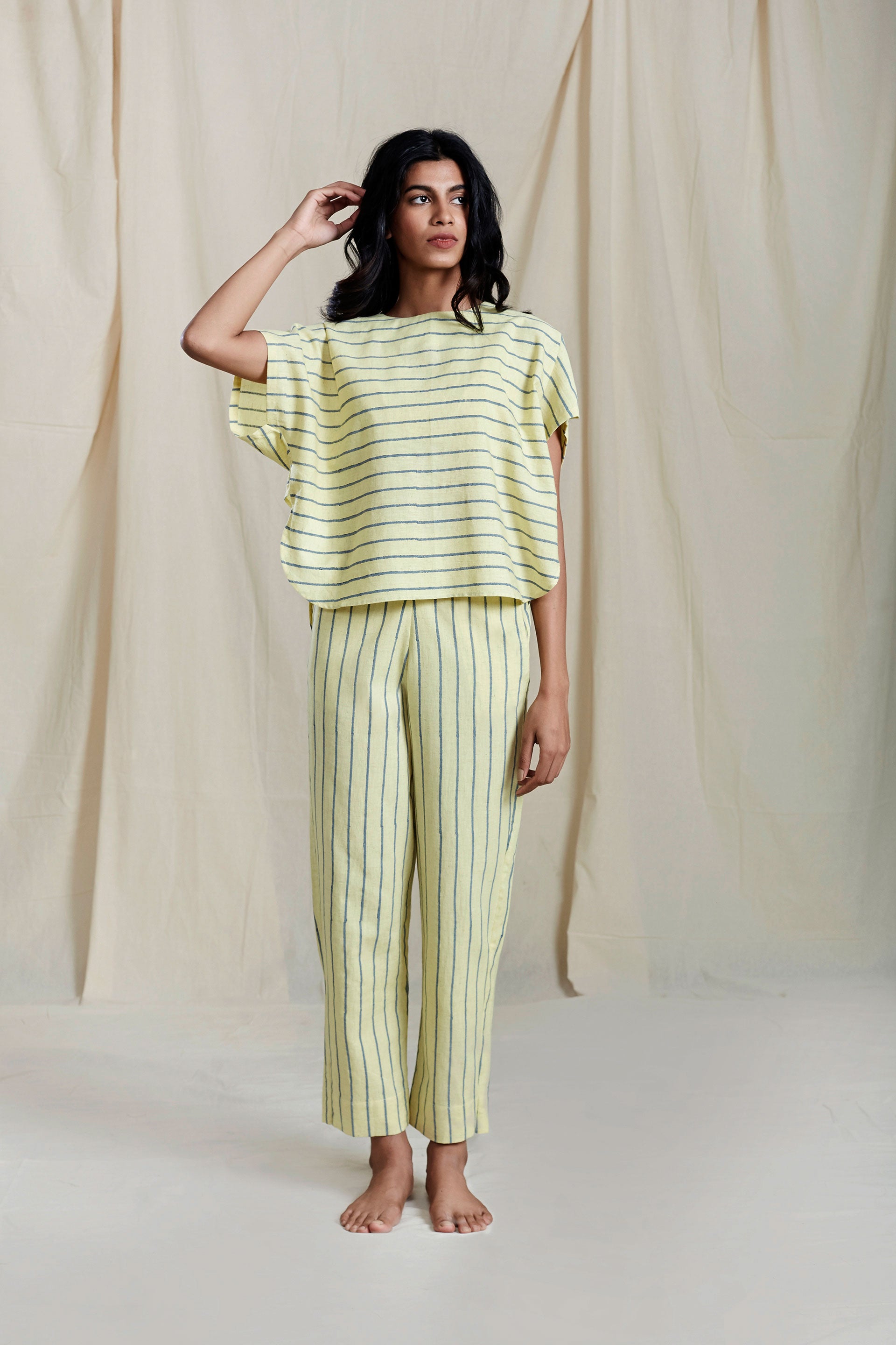 YELLOW SE THIN STRIPE PANTS