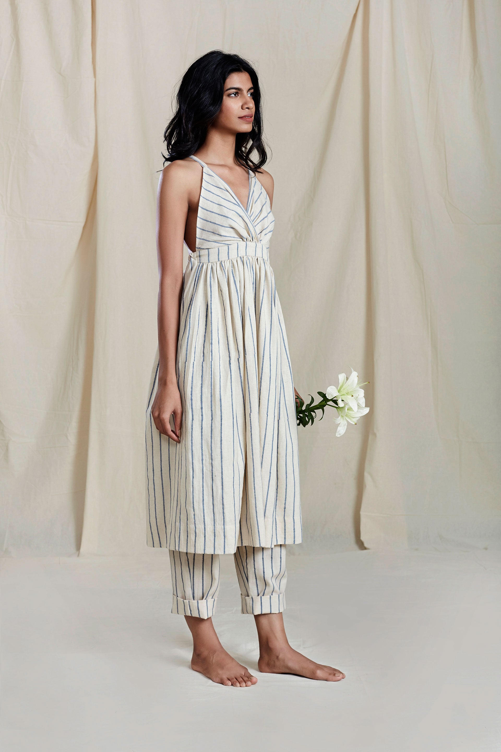 OATMEAL VAYA DRESS AND PANT SET