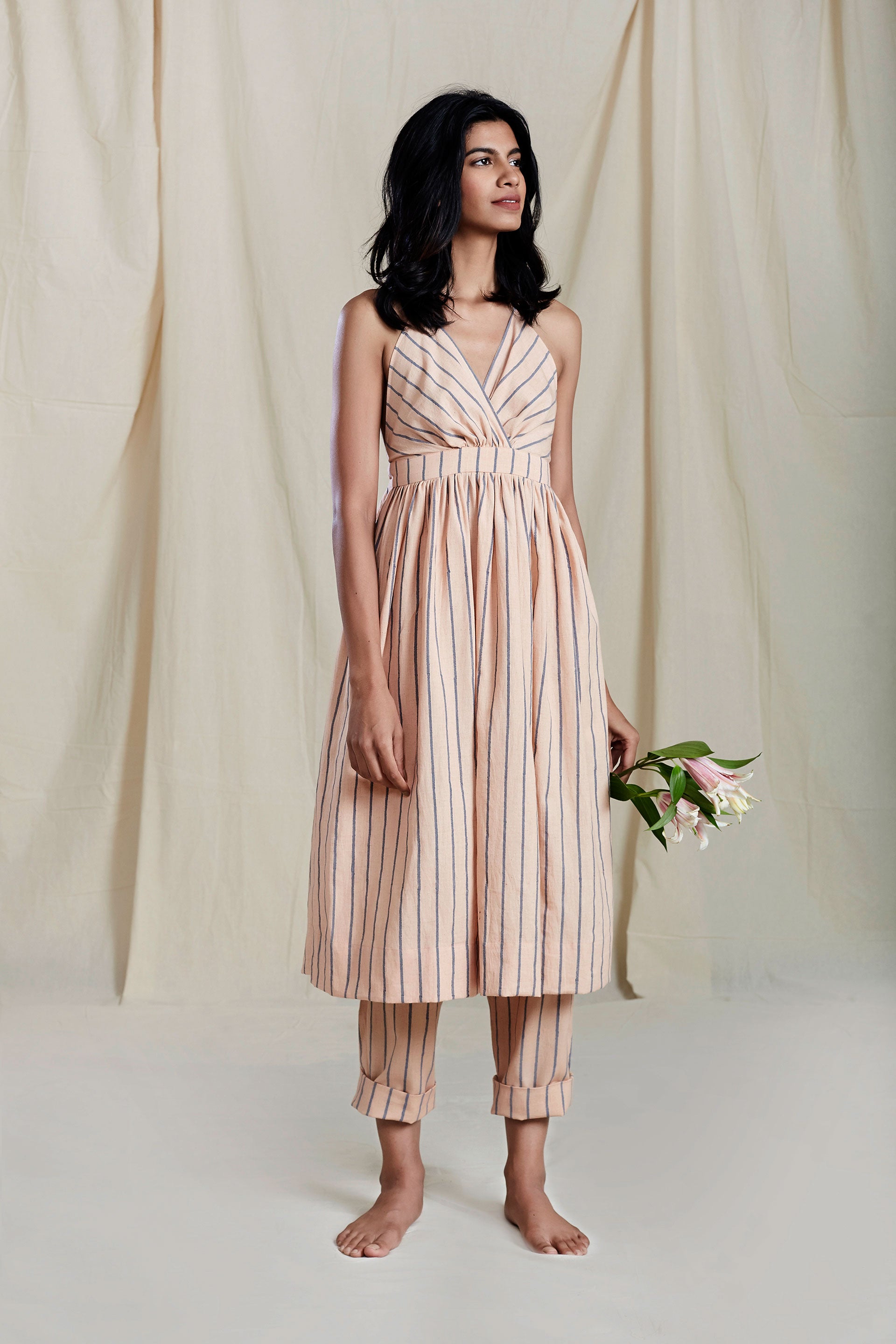 PEACH VAYA DRESS AND PANT SET