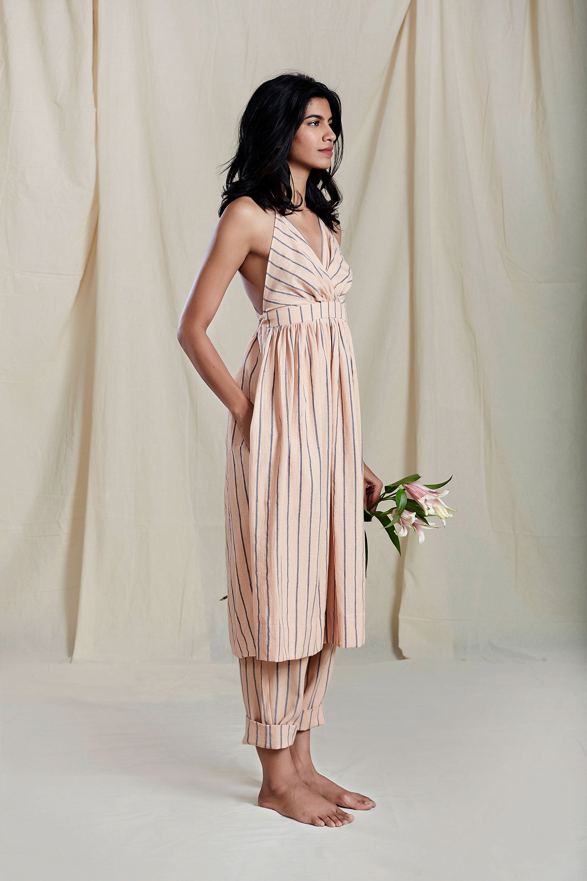 PEACH VAYA DRESS AND PANT SET