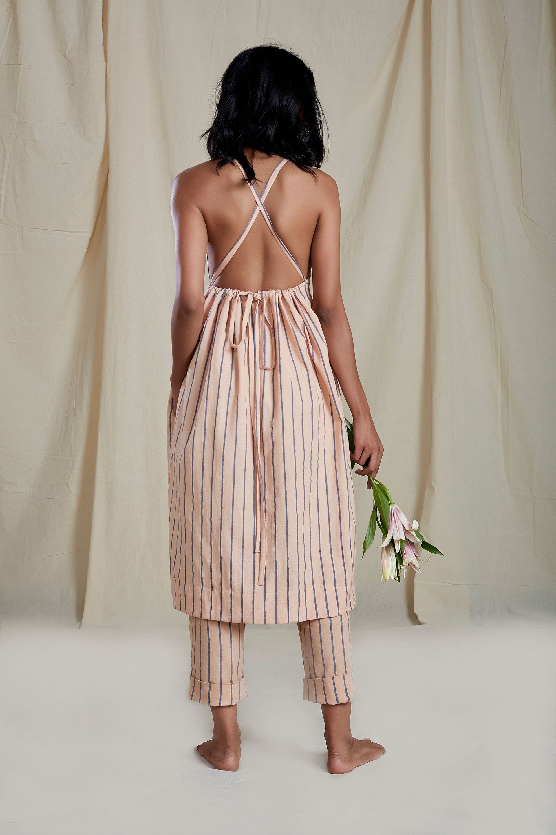 PEACH VAYA DRESS AND PANT SET