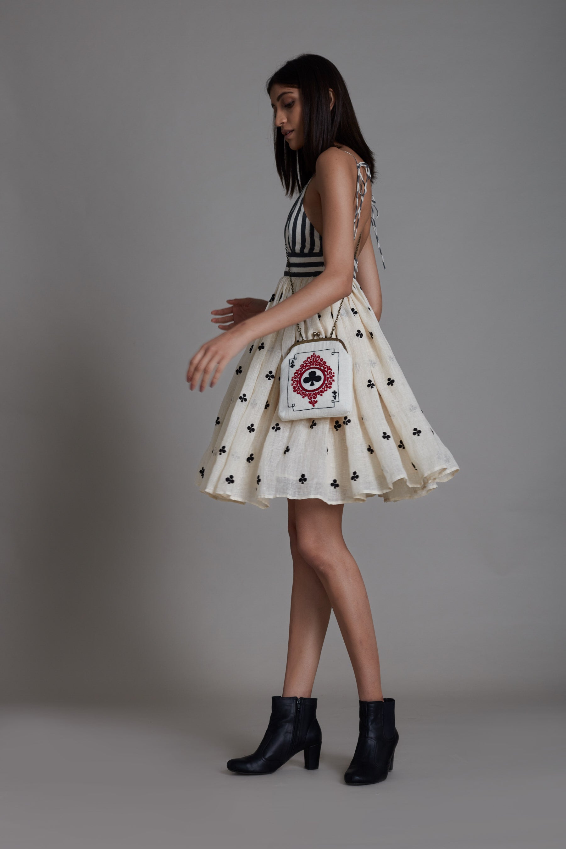 Mati Rummy Dress-Oatmeal Clubs