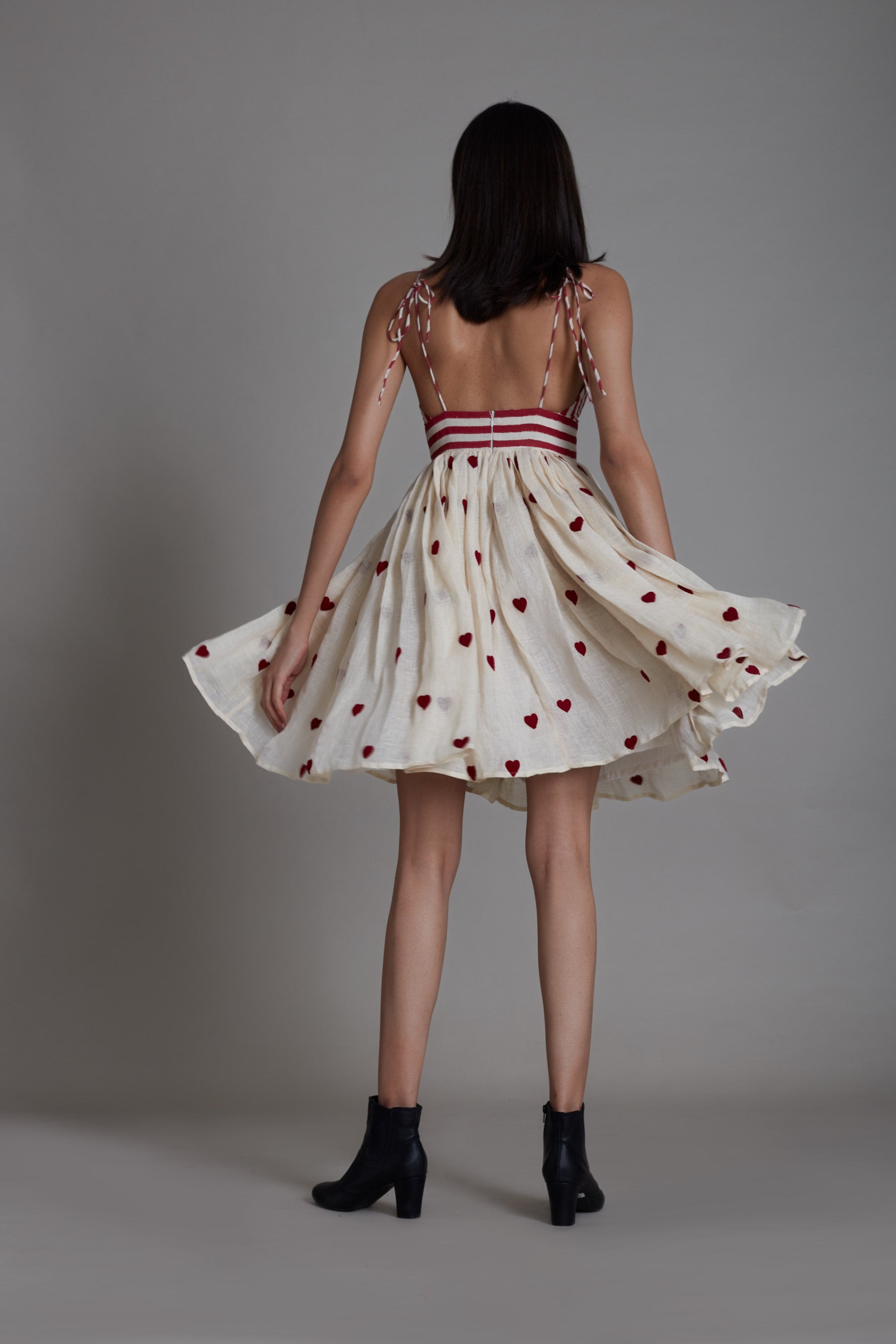 Mati Rummy Dress-Oatmeal Hearts