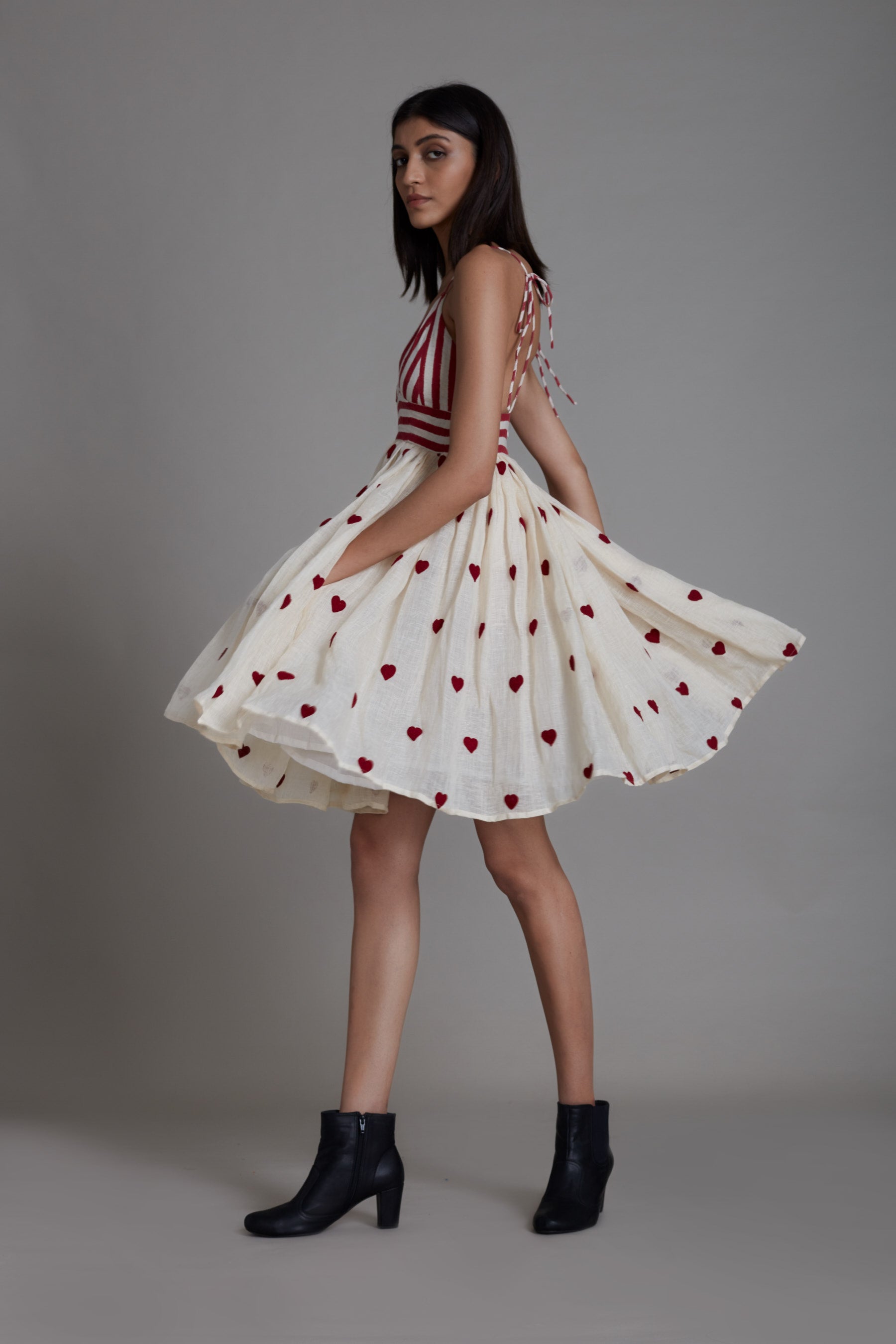 Mati Rummy Dress-Oatmeal Hearts