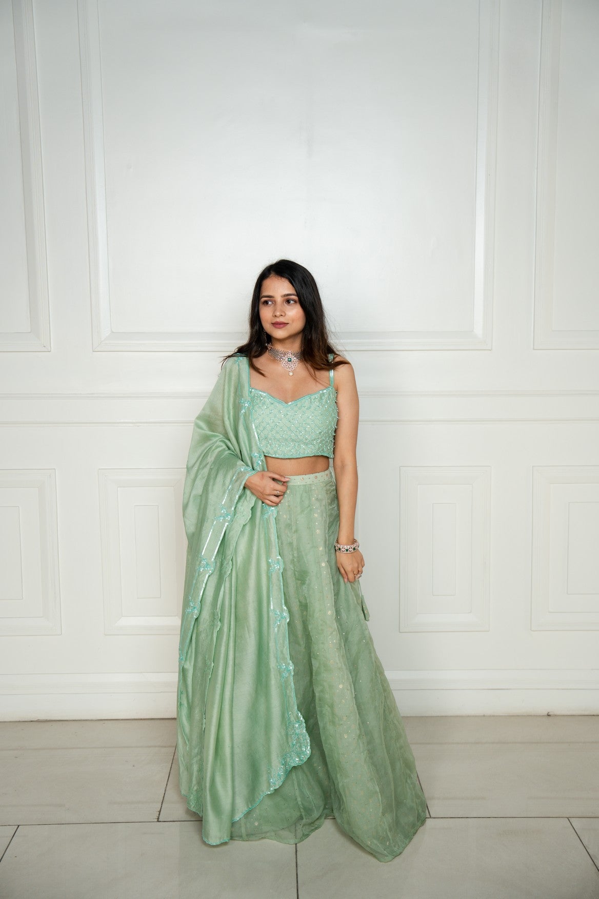 Mint Green Lehenga Set