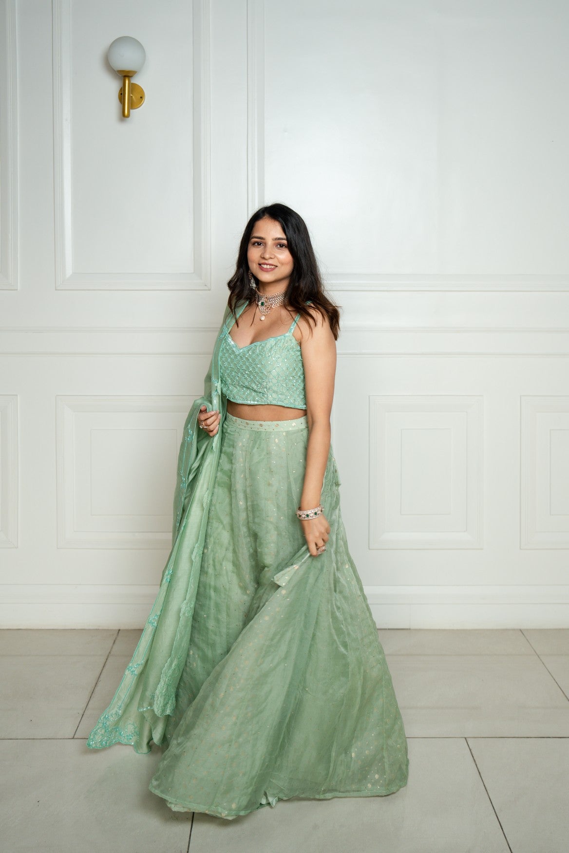 Mint Green Lehenga Set