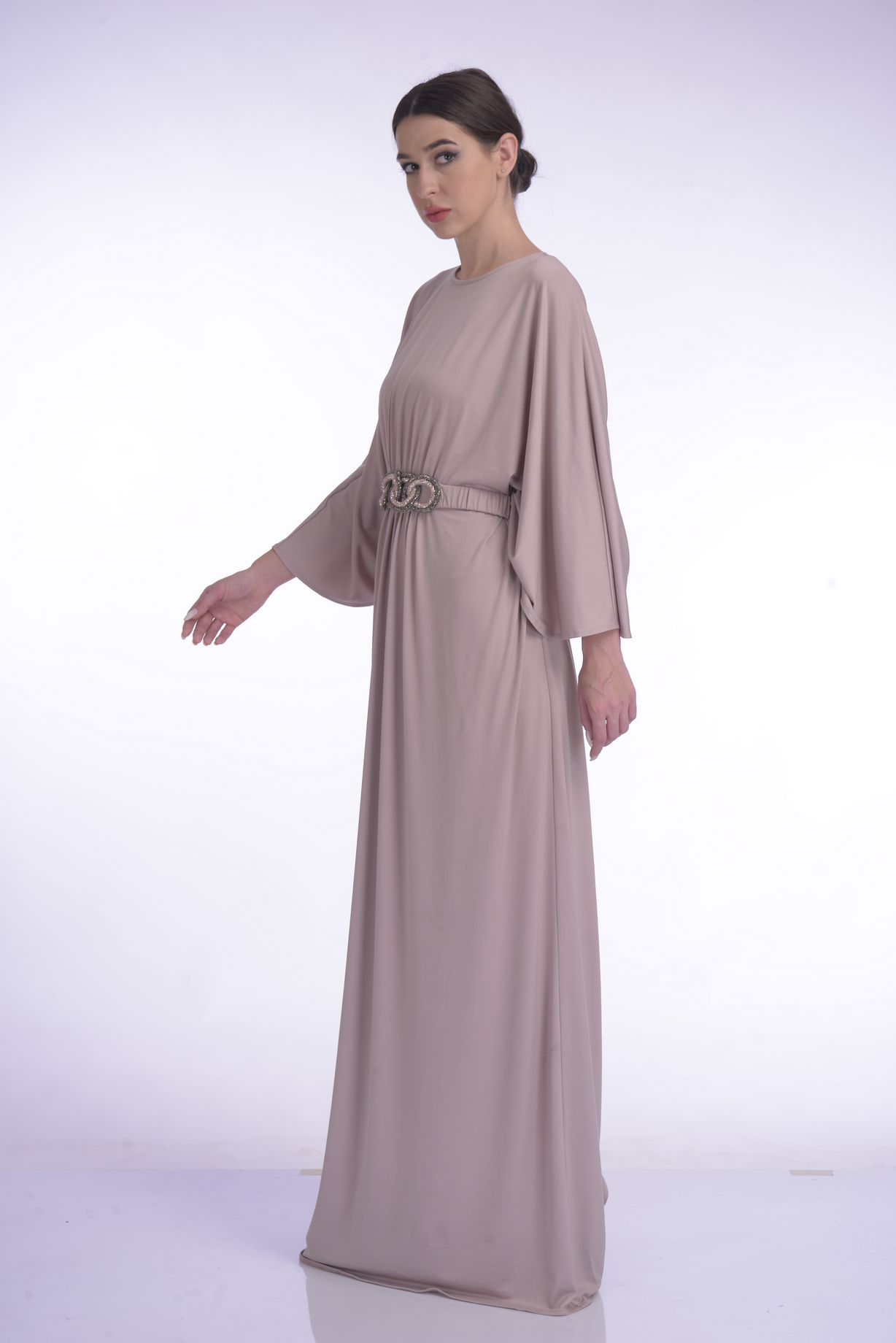 Cape Style Sleeve Jersey Drape Kaftan