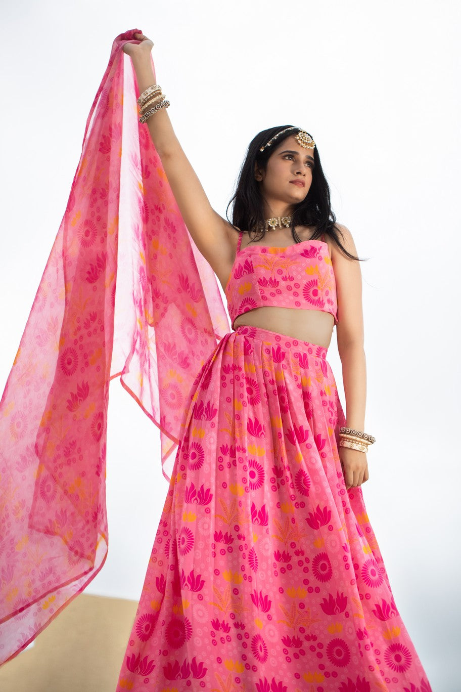 Pink Tropicana Lehenga