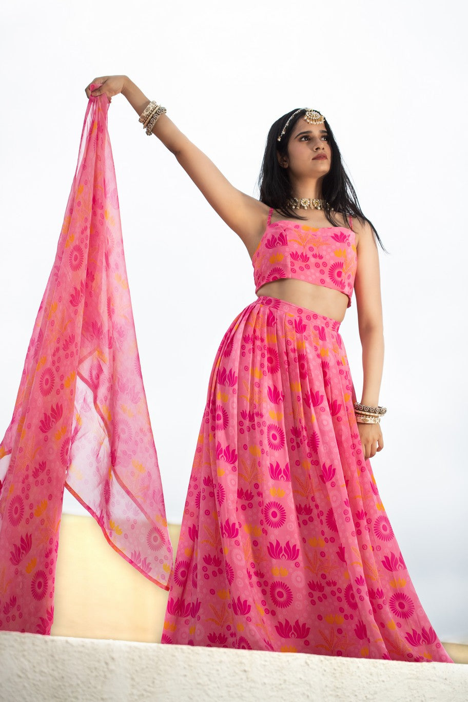 Pink Tropicana Lehenga