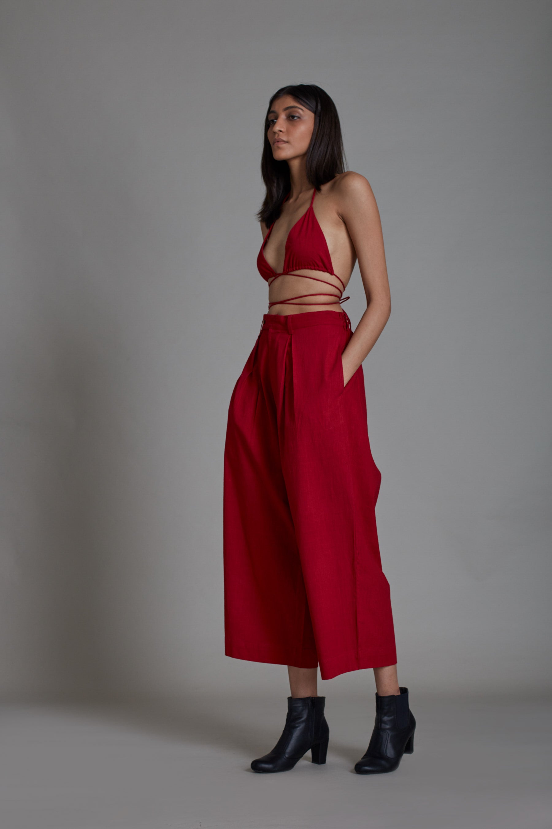 Overlap Bralette-Red