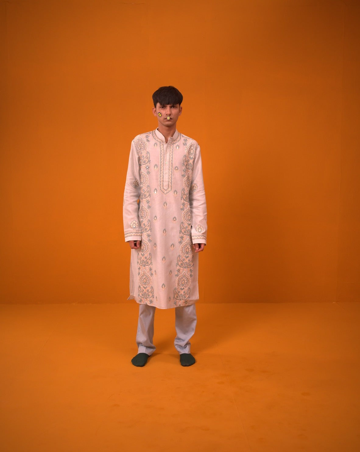 Parallel Paisley Kurta Set