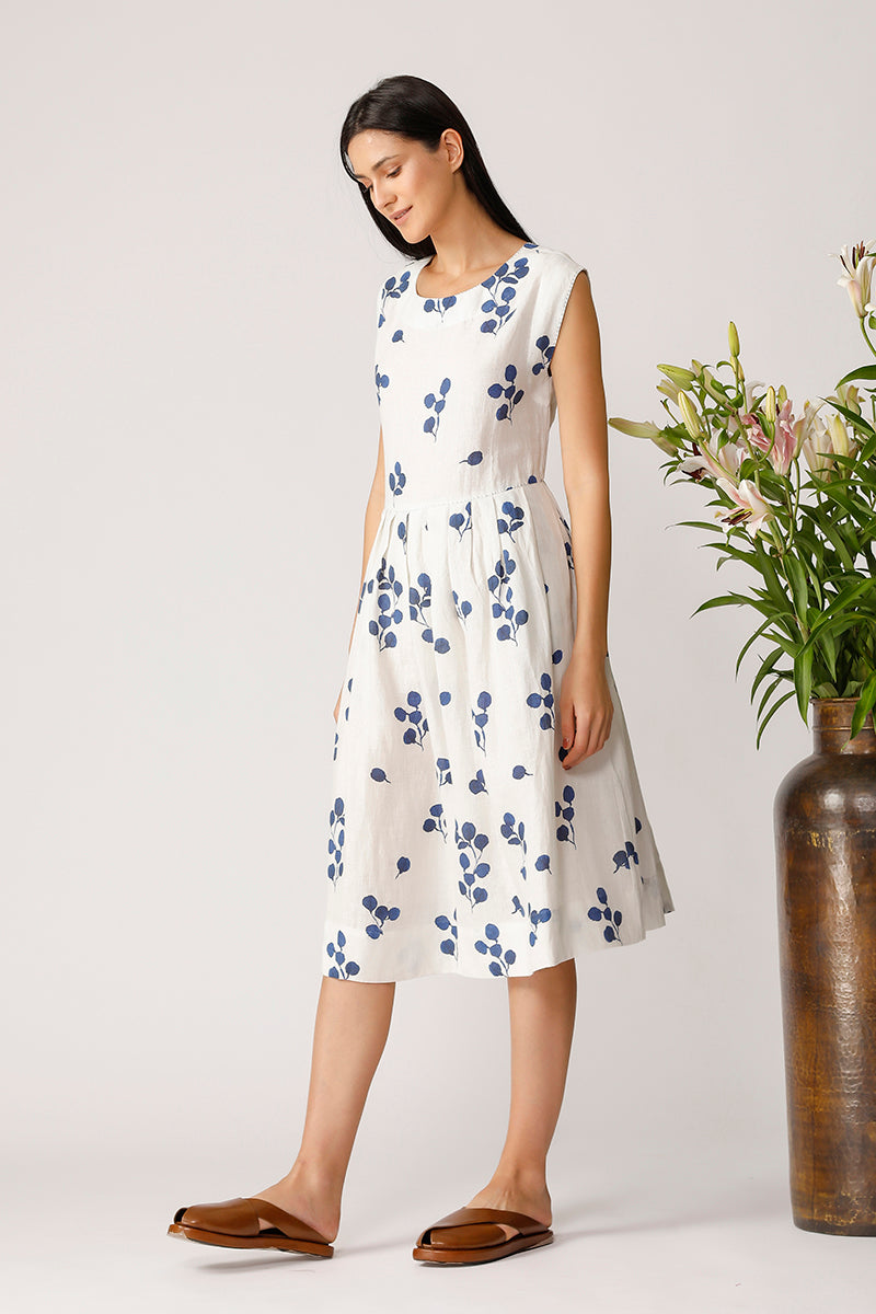 Lvory print dress with hand detailing