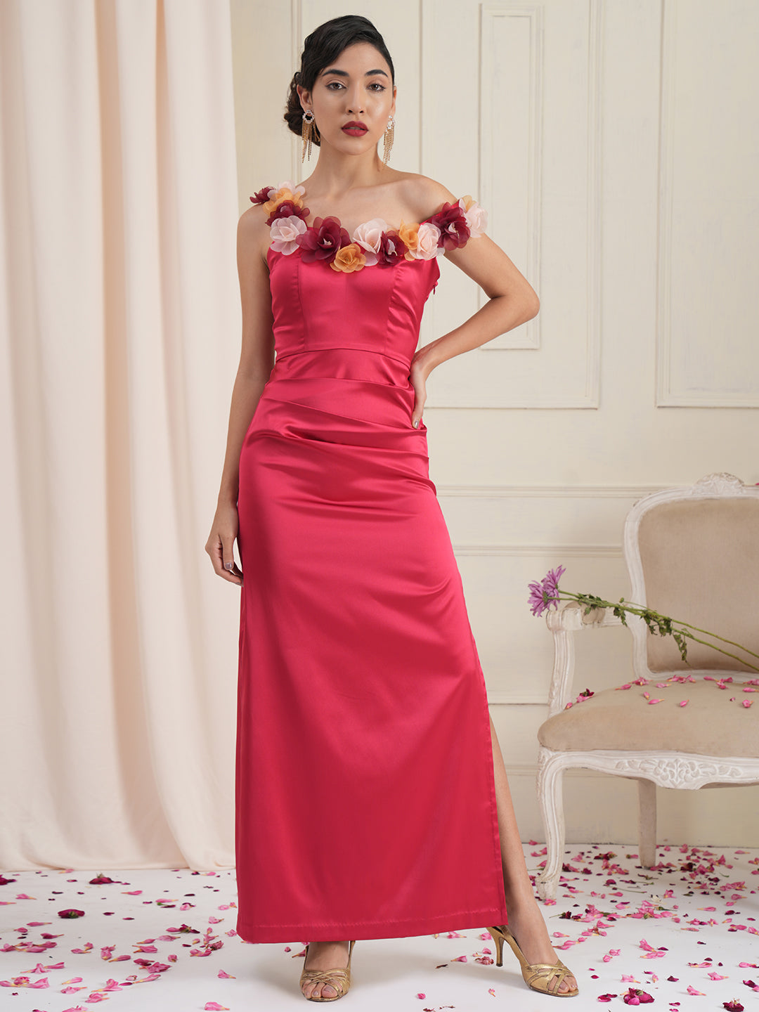 Marylin Crimson Embellished Gown