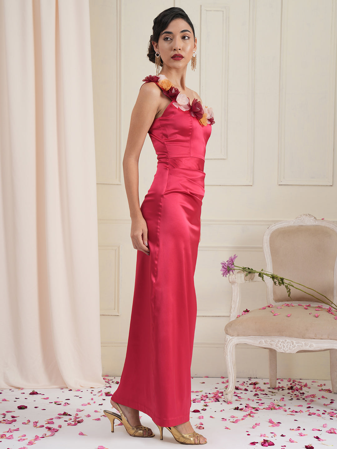 Marylin Crimson Embellished Gown