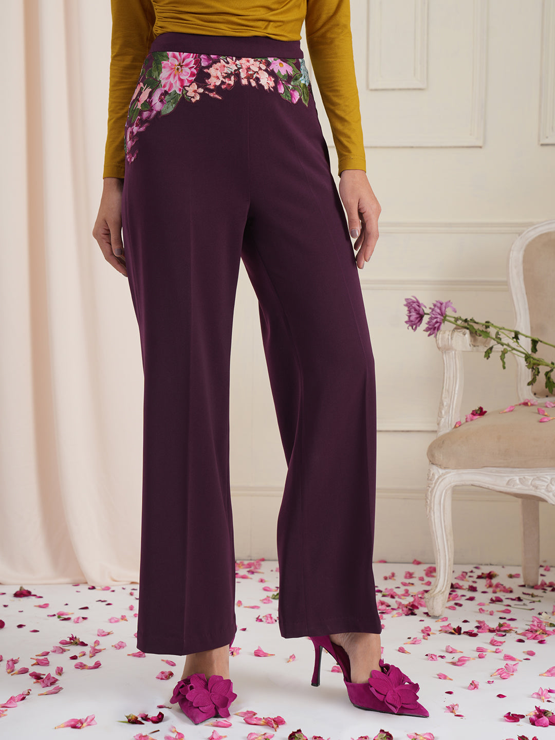 Clyde Plum Trousers