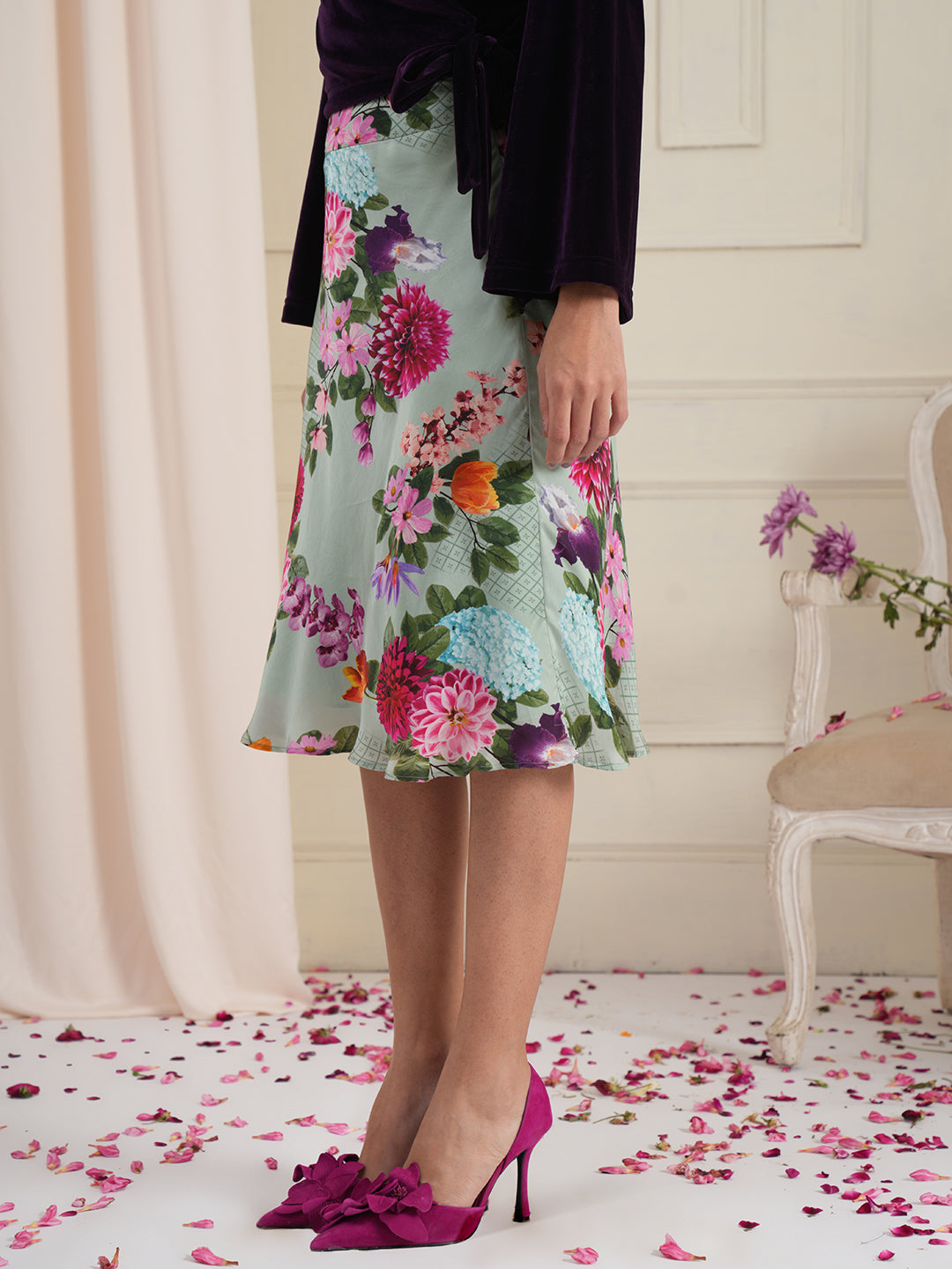 Grace Floral Funnel Skirt