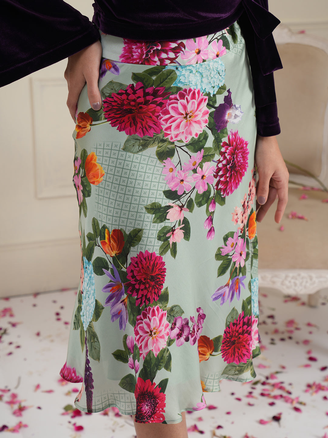 Grace Floral Funnel Skirt