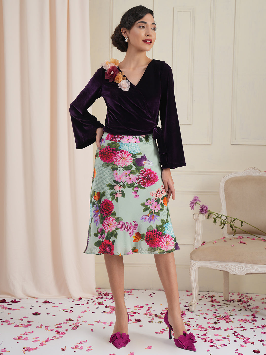 Grace Floral Funnel Skirt