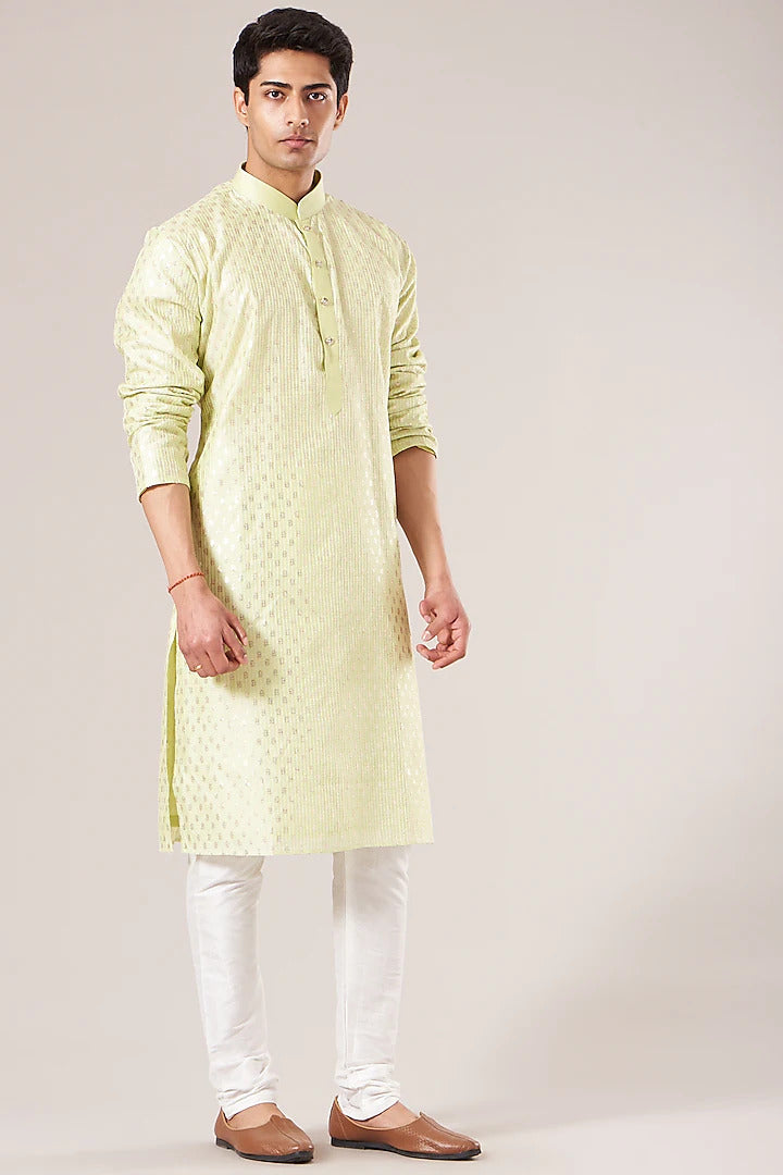 green kurta men