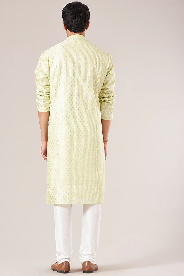 green kurta men