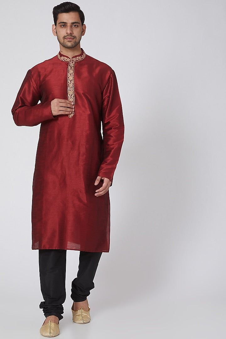 red kurta set men