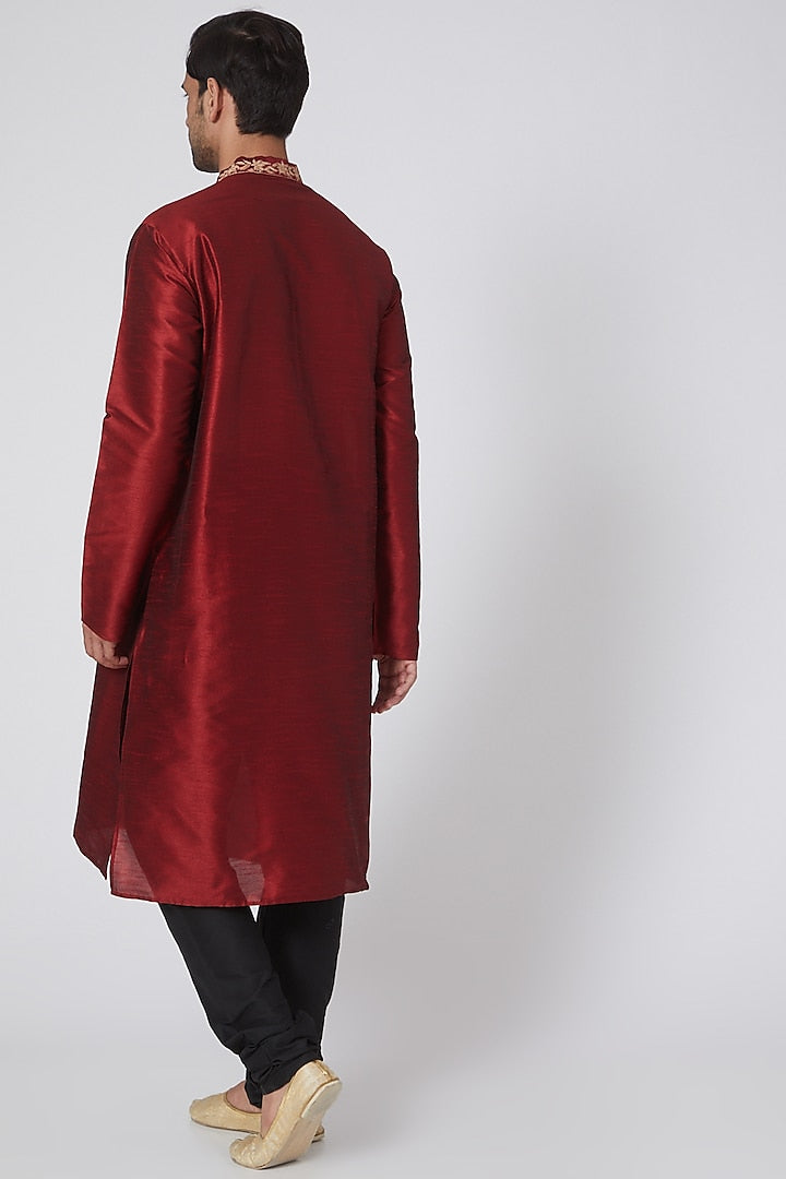 red kurta set men