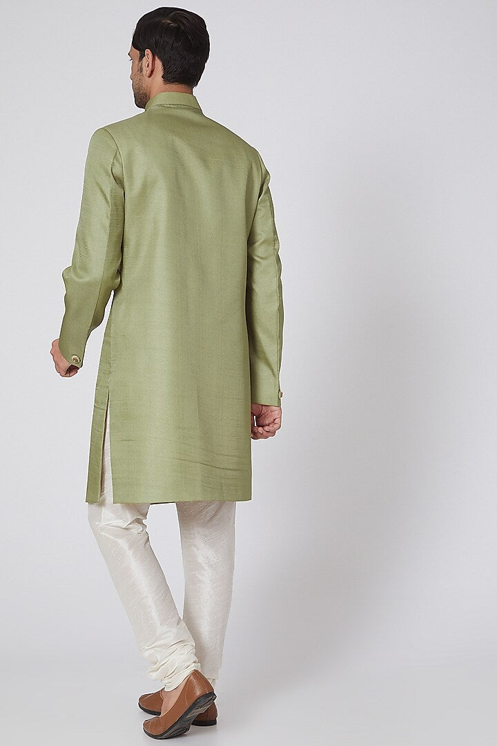 Parrot Green Achkan Jacket