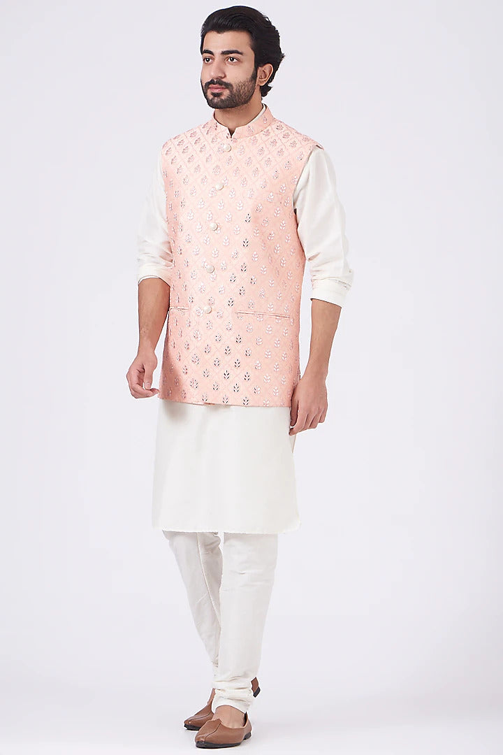 pink colour nehru jacket