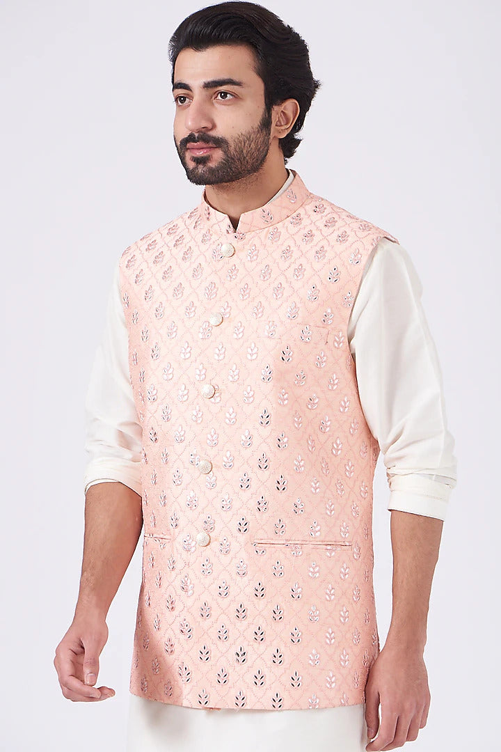 pink colour nehru jacket