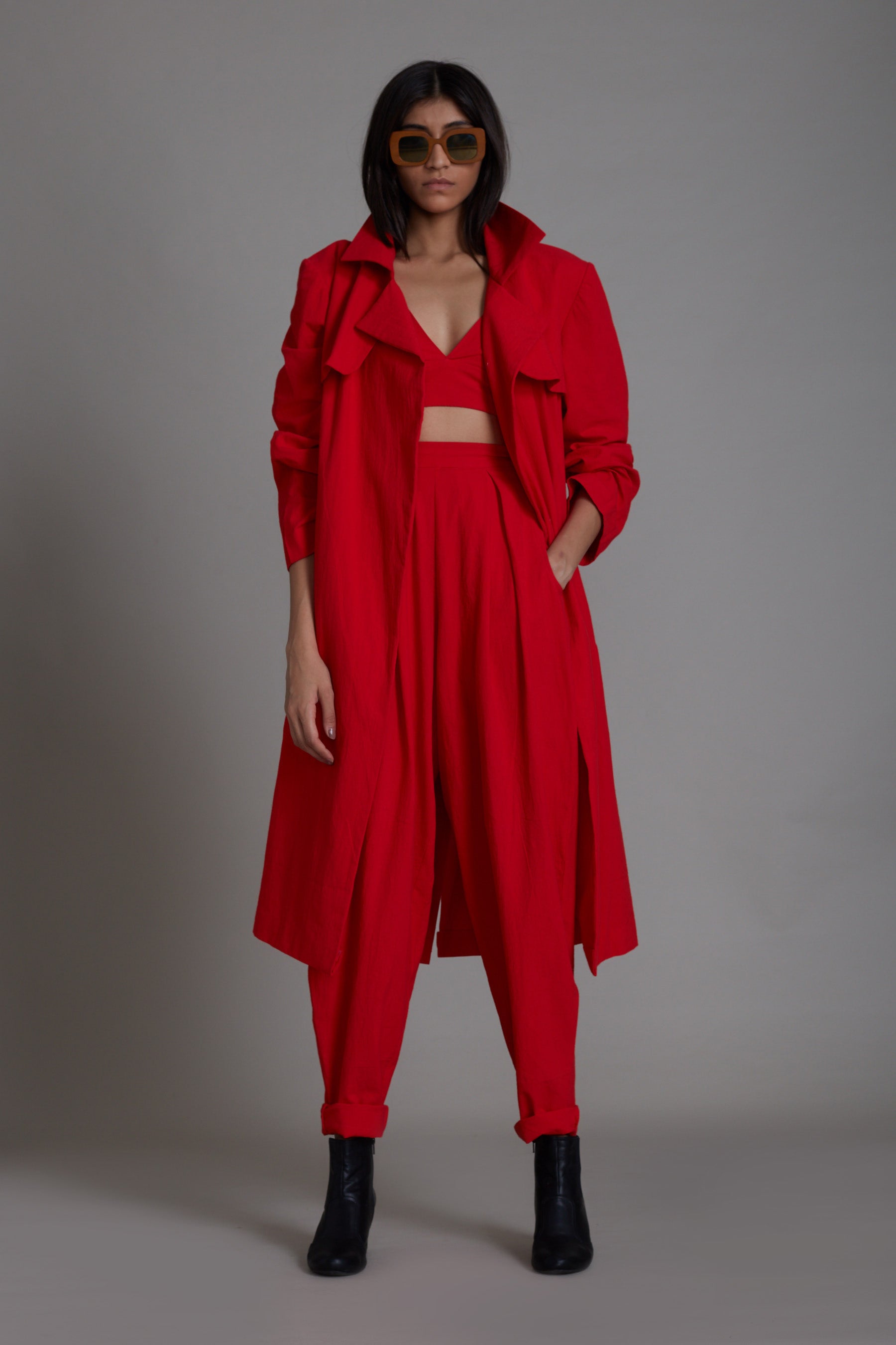 Red Milestone Trench Jacket