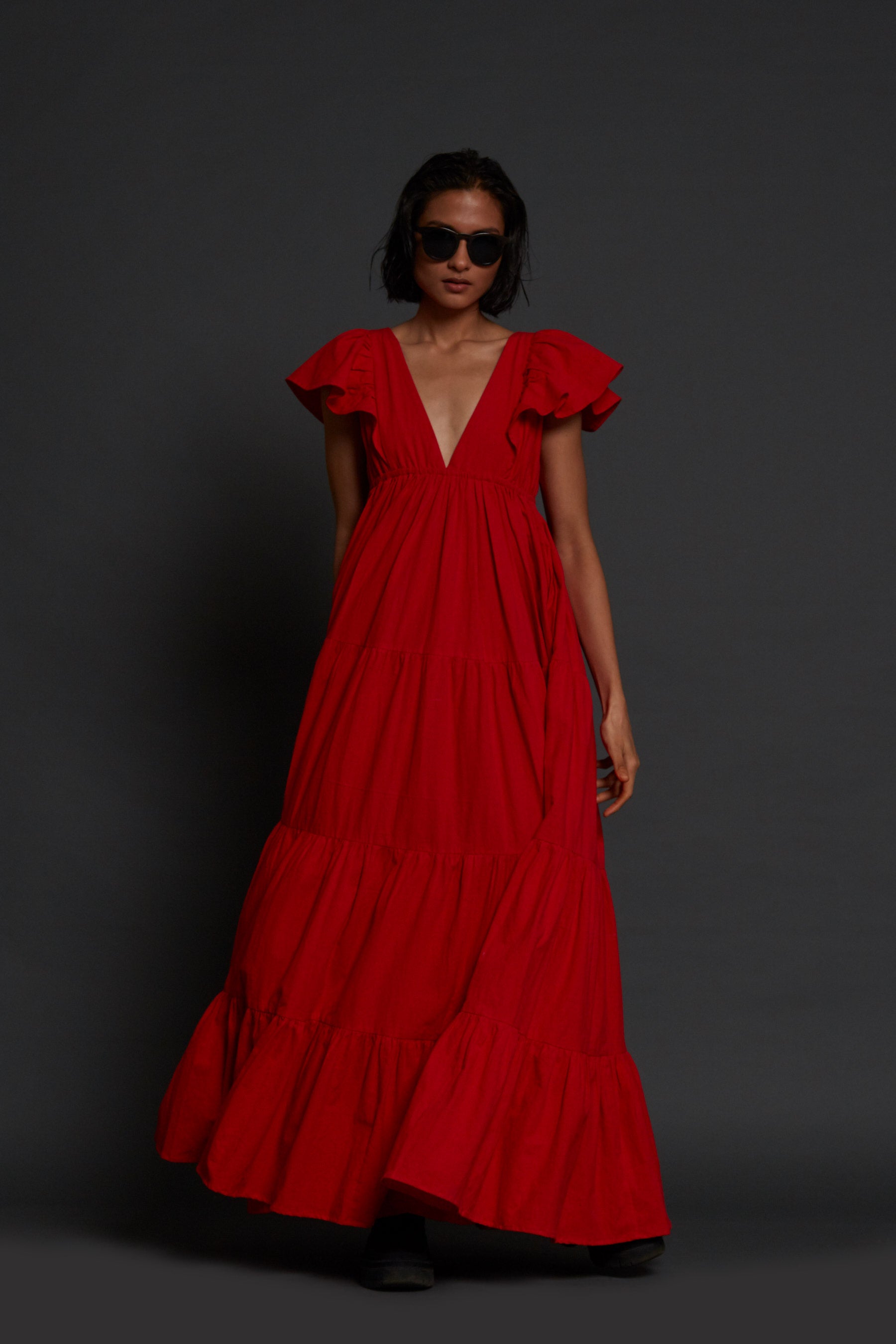 Red Tiered Gown