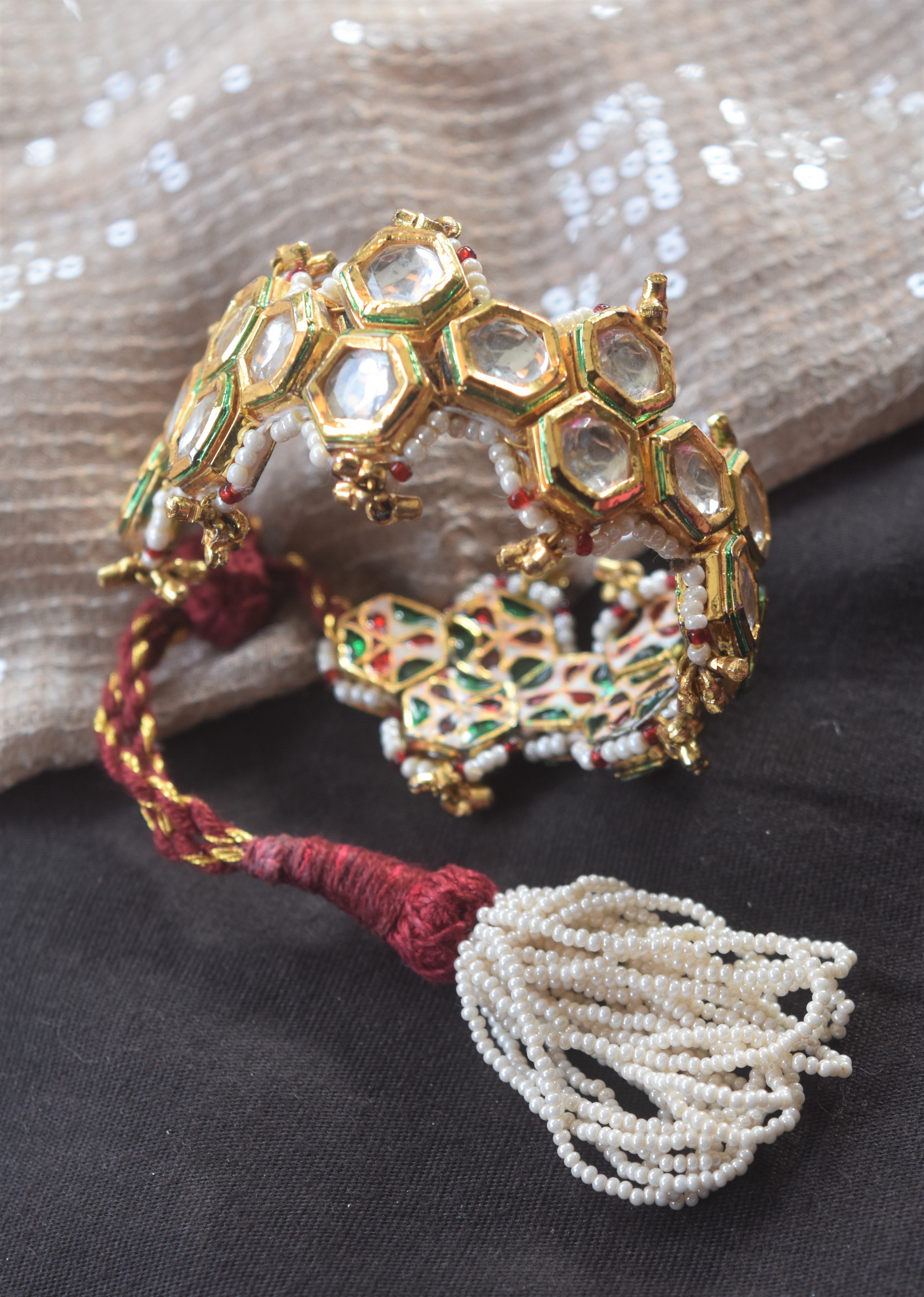 Red honeycomb pochi bracelet