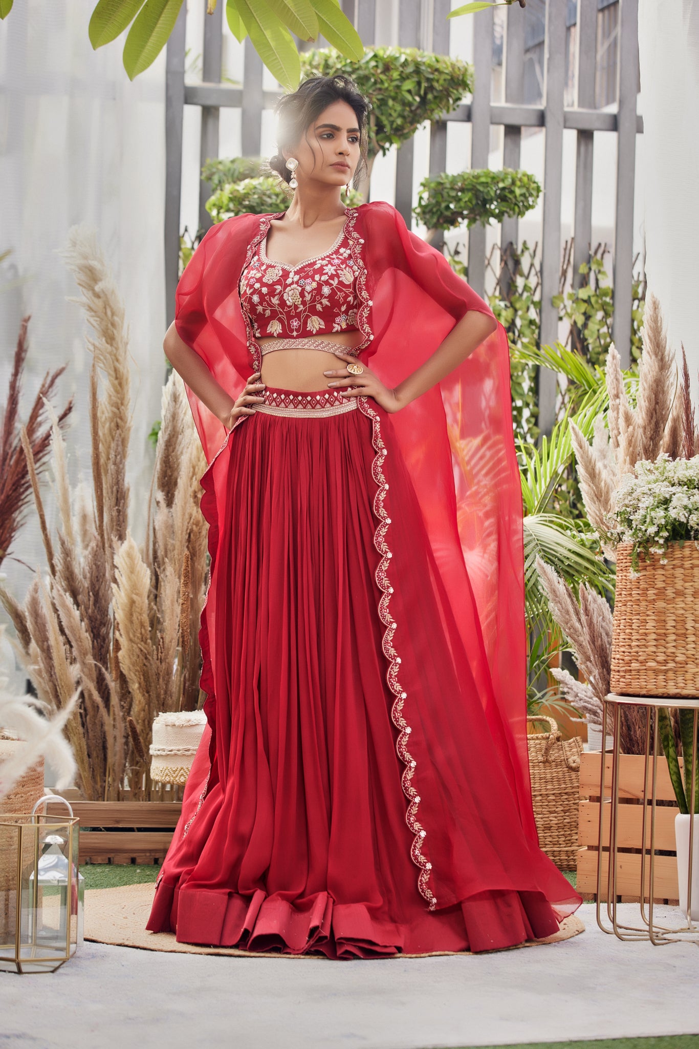 red lehenga wedding