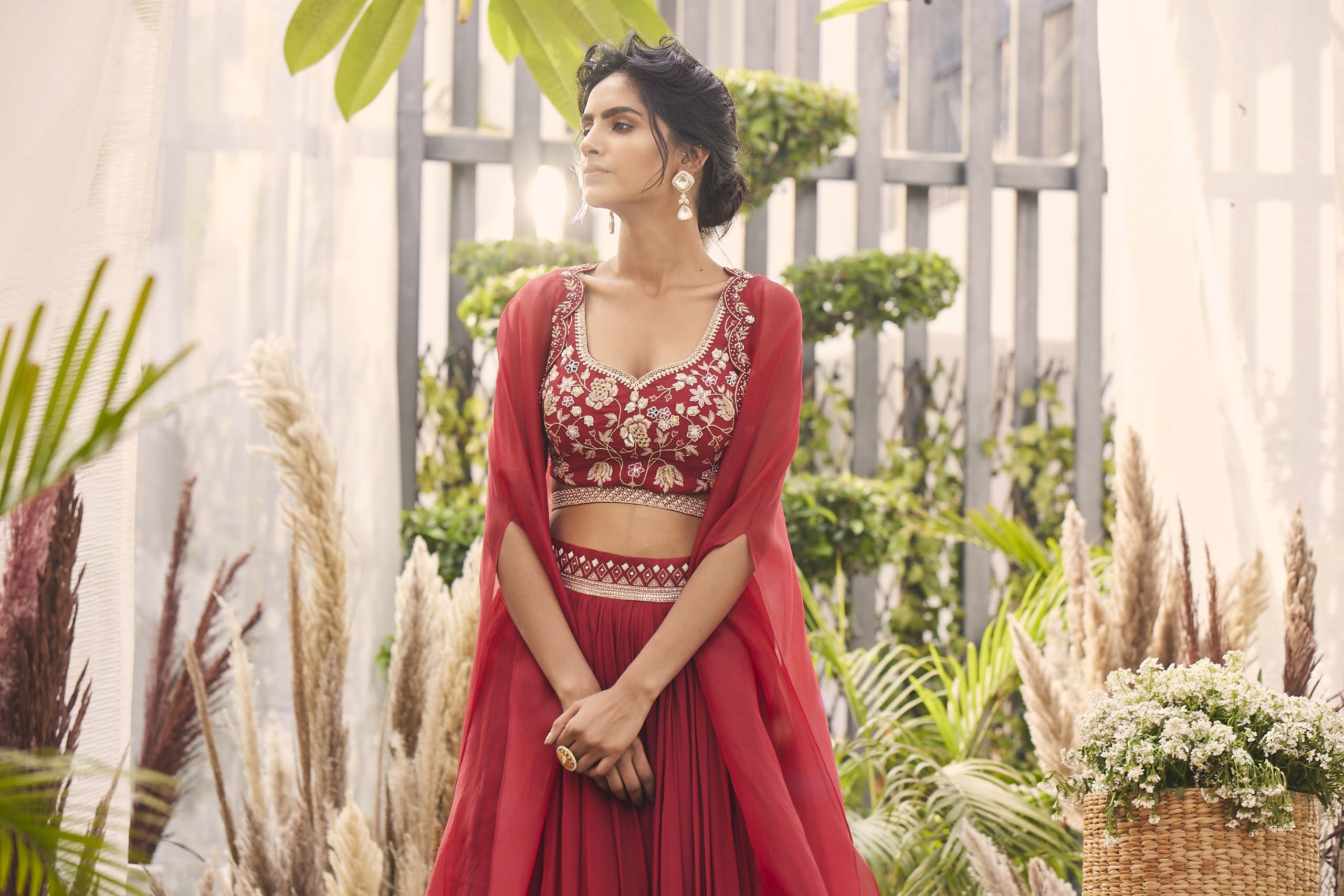 red lehenga wedding